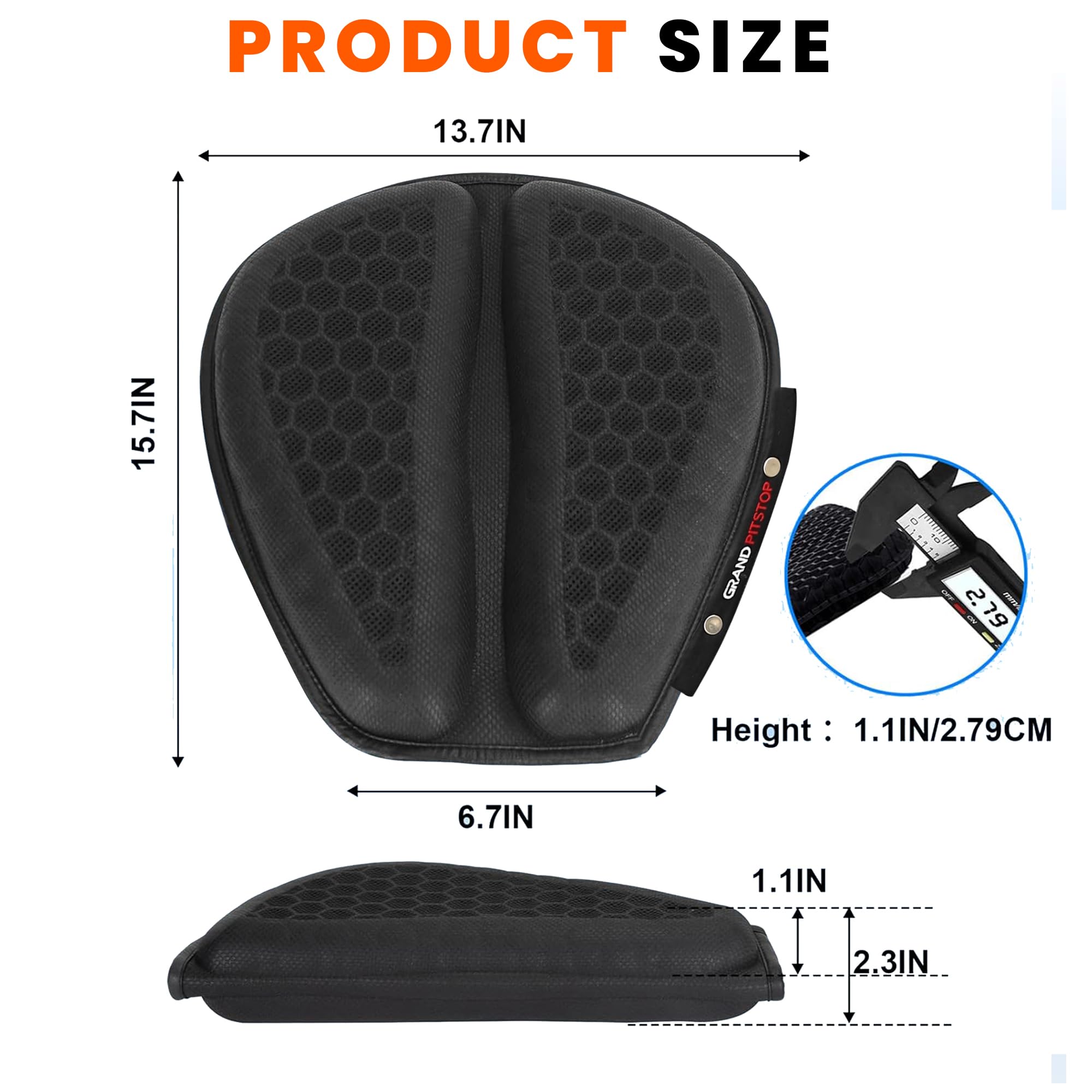 GRAND PITSTOP pad beside helmet showing size and scale