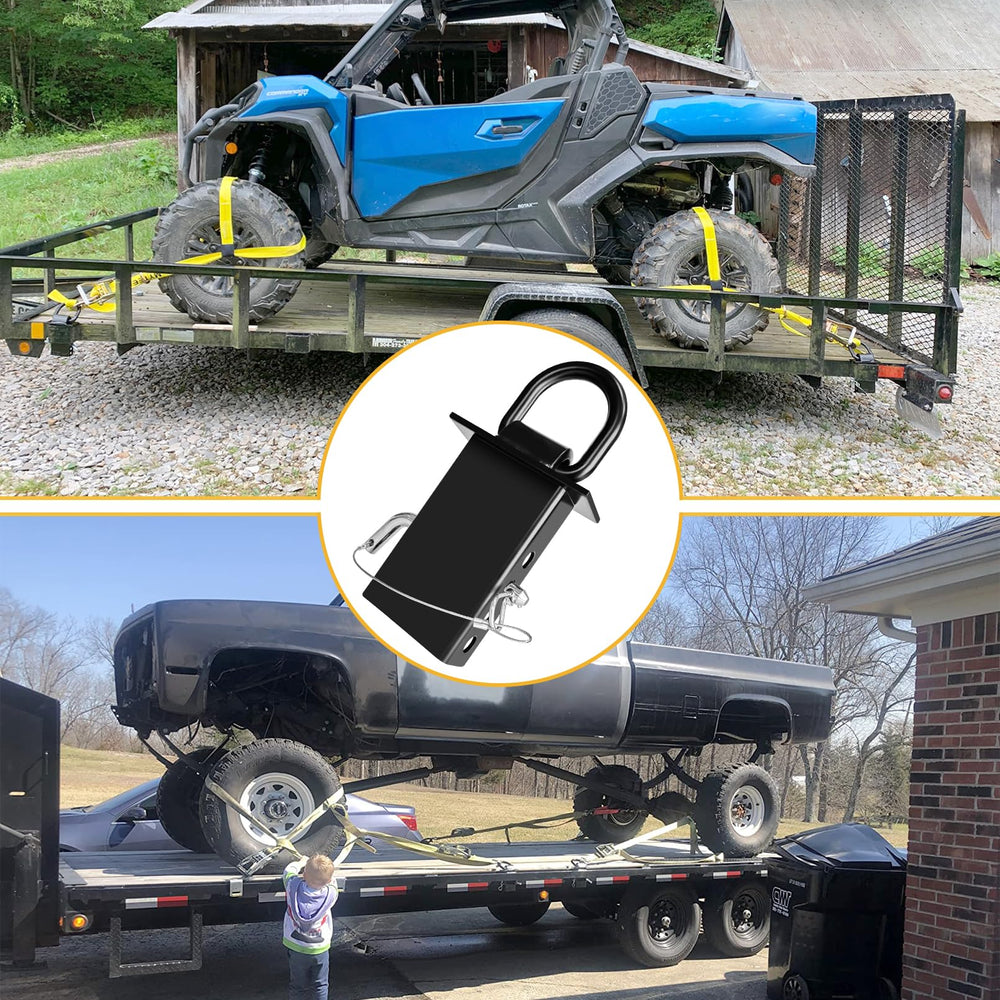 Grandroad auto D-ring with ratchet strap showing reliable cargo restraint
