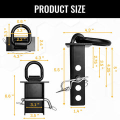 Grandroad auto D-ring installed in trailer stake pocket demonstrating secure fit