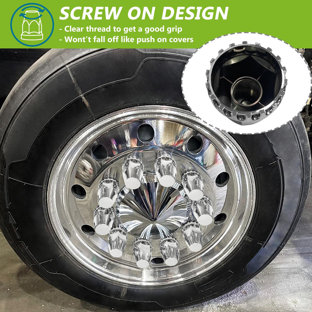 Grandroad auto installed on semi truck wheel showing improved appearance and protection