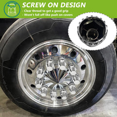 Grandroad auto installed on semi truck wheel showing improved appearance and protection