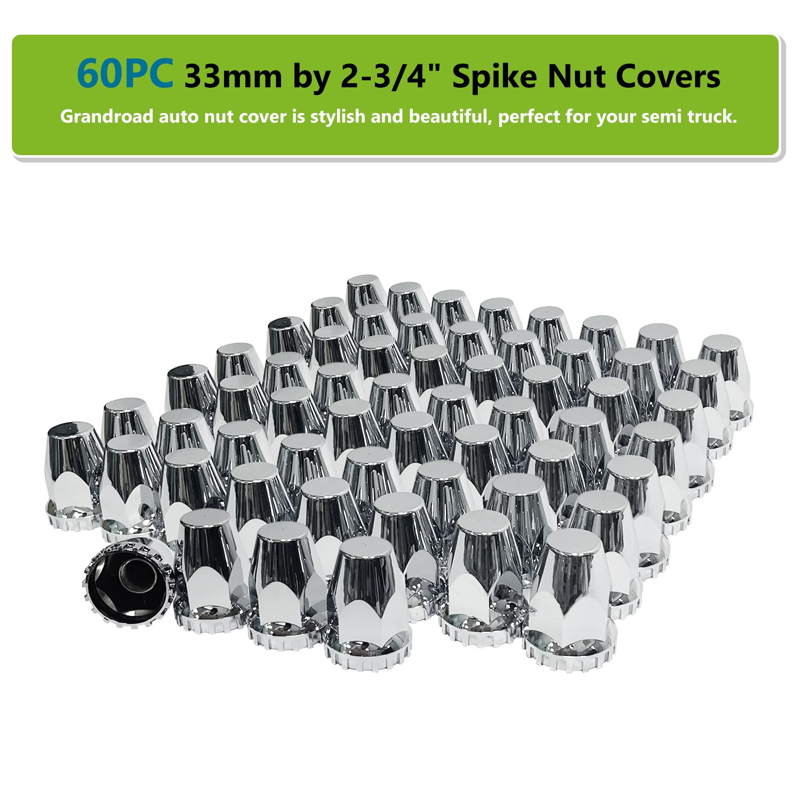 Grandroad auto packaged contents with 60 caps spread showing full set for multi-axle rigs