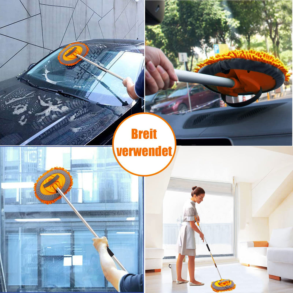 GreatCool mop in use cleaning an SUV roof for safe high-reach washing