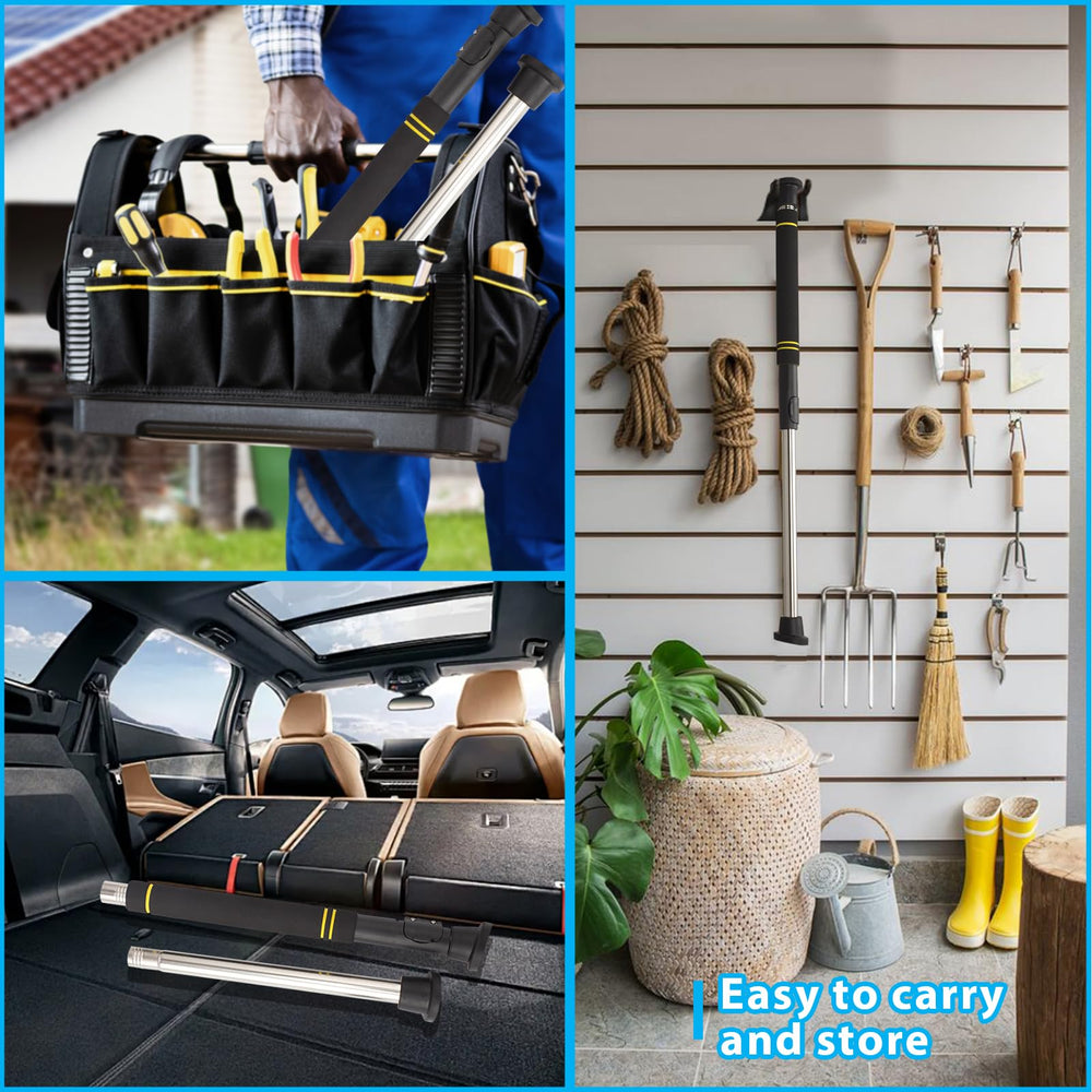 Greeily in workshop holding trunk open for safer repairs and inspections