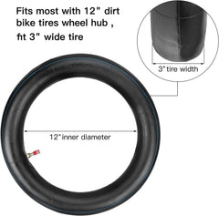 GREHUA tube installed in a 12-inch wheel showing proper fit and ride readiness