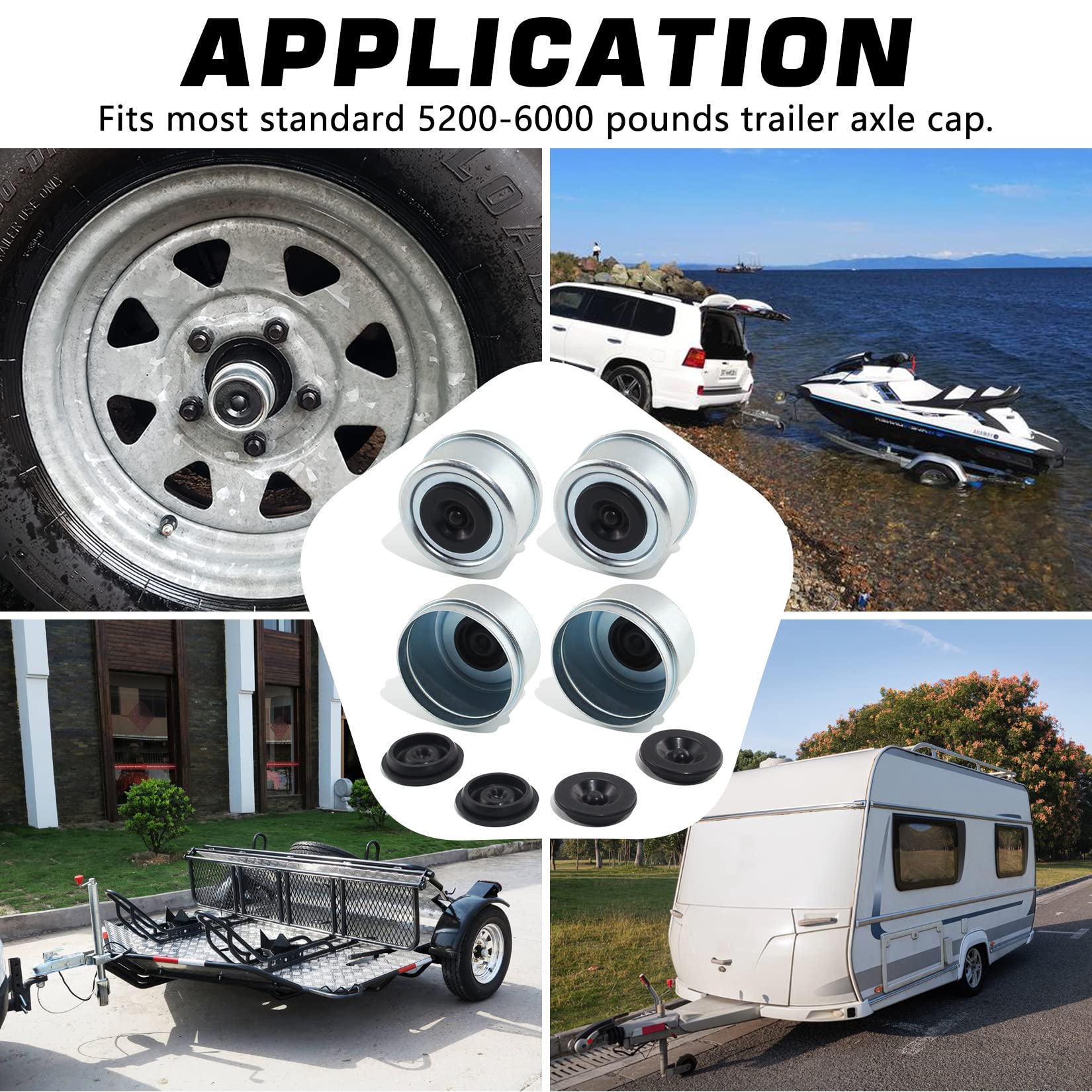 GREPSPUD caps on a boat trailer in outdoor setting illustrating real-world protection