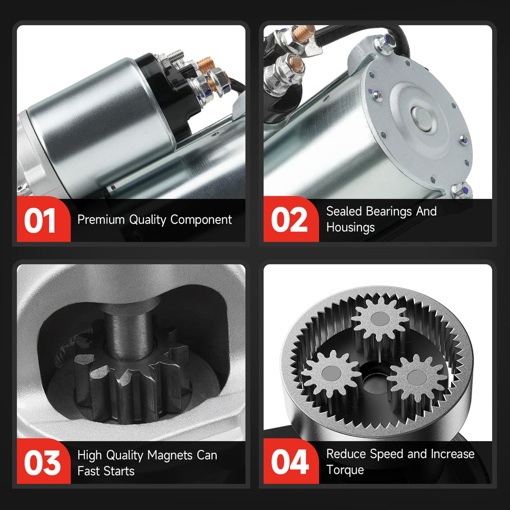 Grezuton starter mounting flange detail demonstrating OEM-style alignment