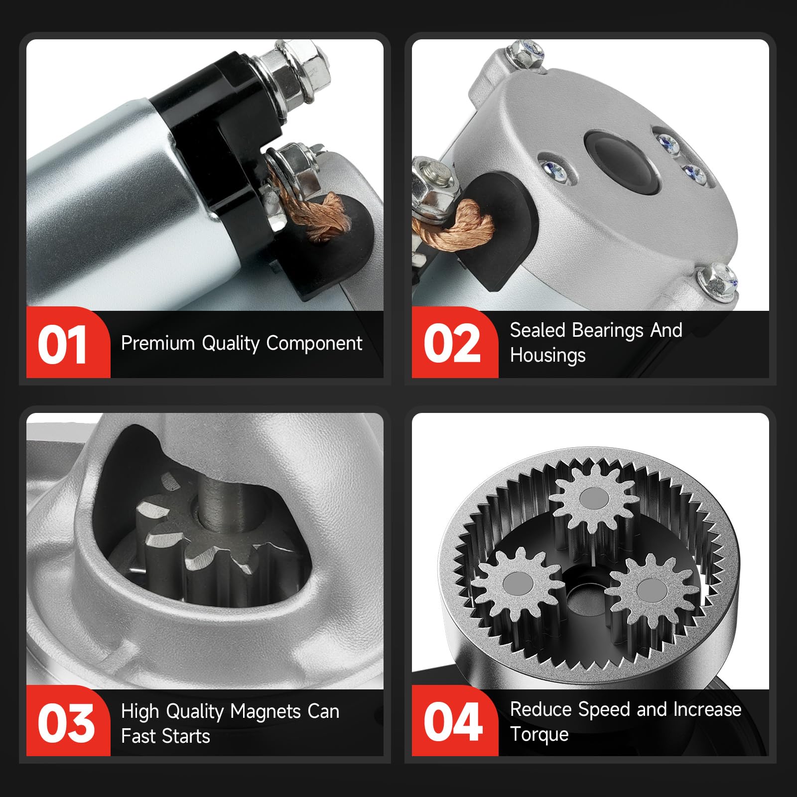 Grezuton starter mounting flange detail illustrating bolt holes that ensure proper fit