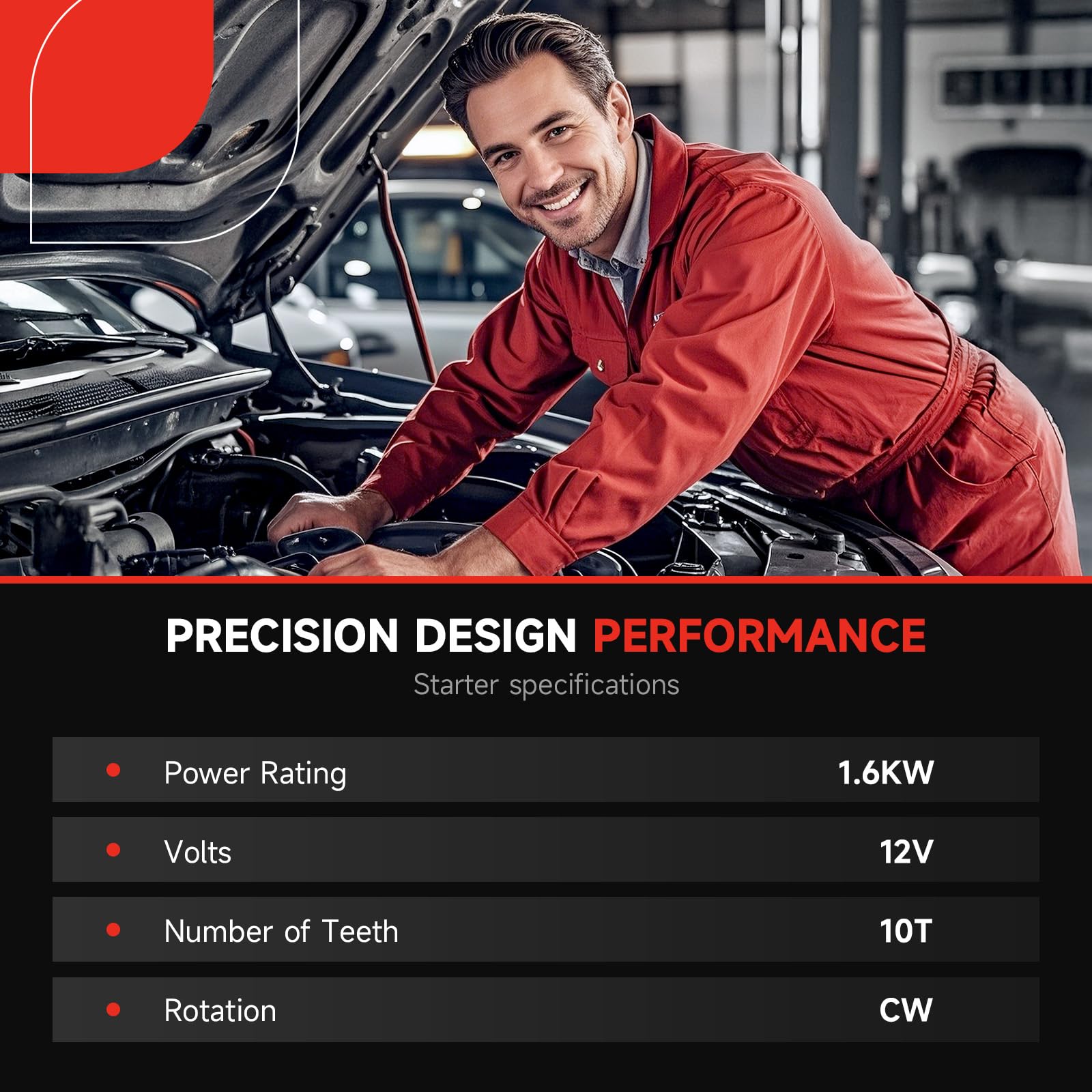 Grezuton starter pinion close-up displaying 10-tooth gear for correct engagement