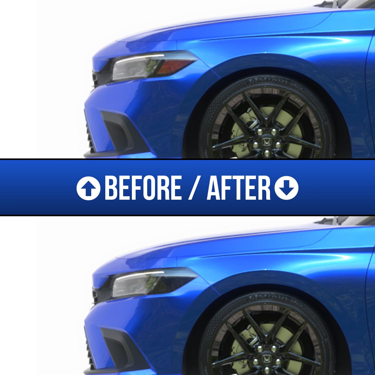 GRIDREADY installation in progress on Civic demonstrating bubble-free finish
