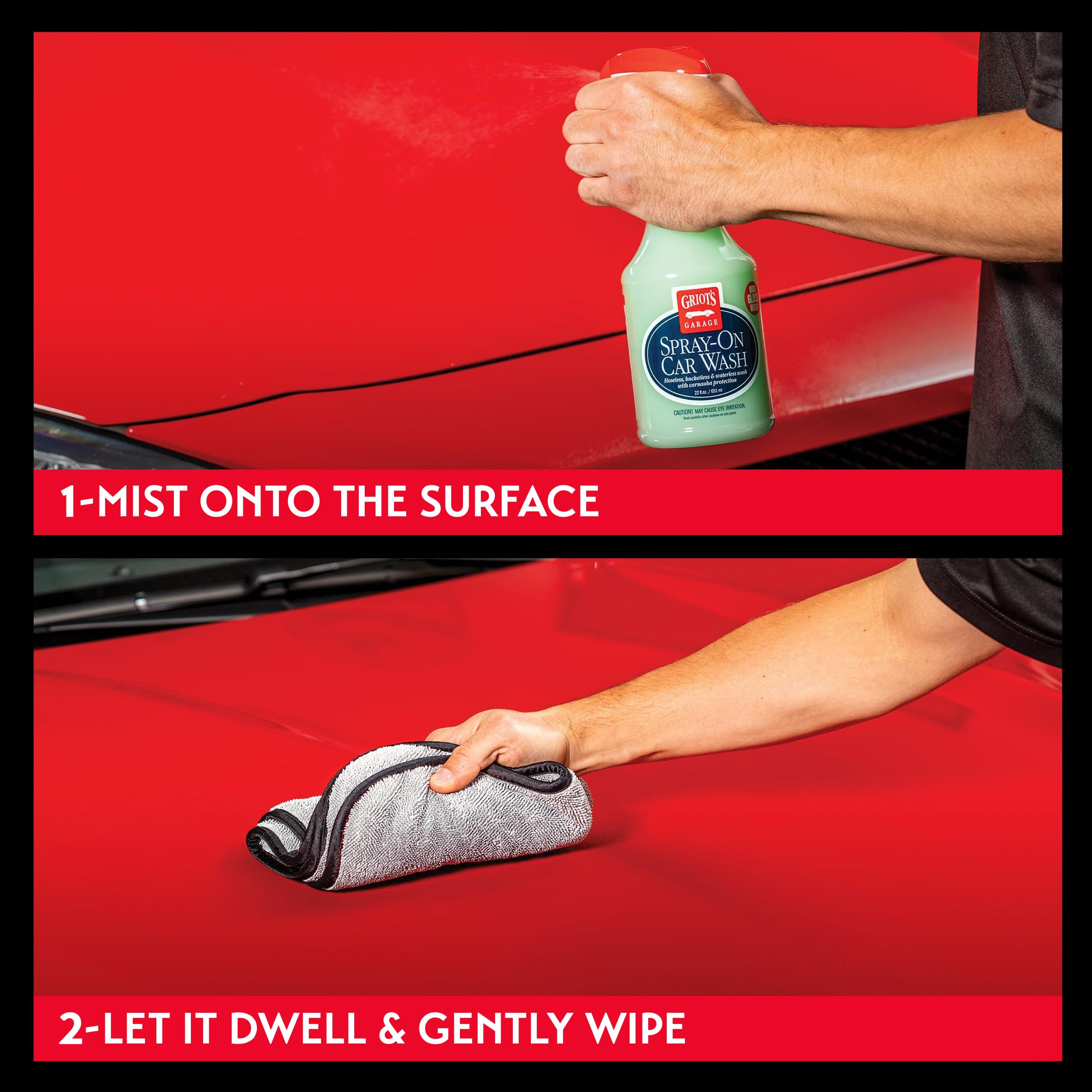 Griot's Garage after-wipe paint close-up highlighting glossy carnauba shine