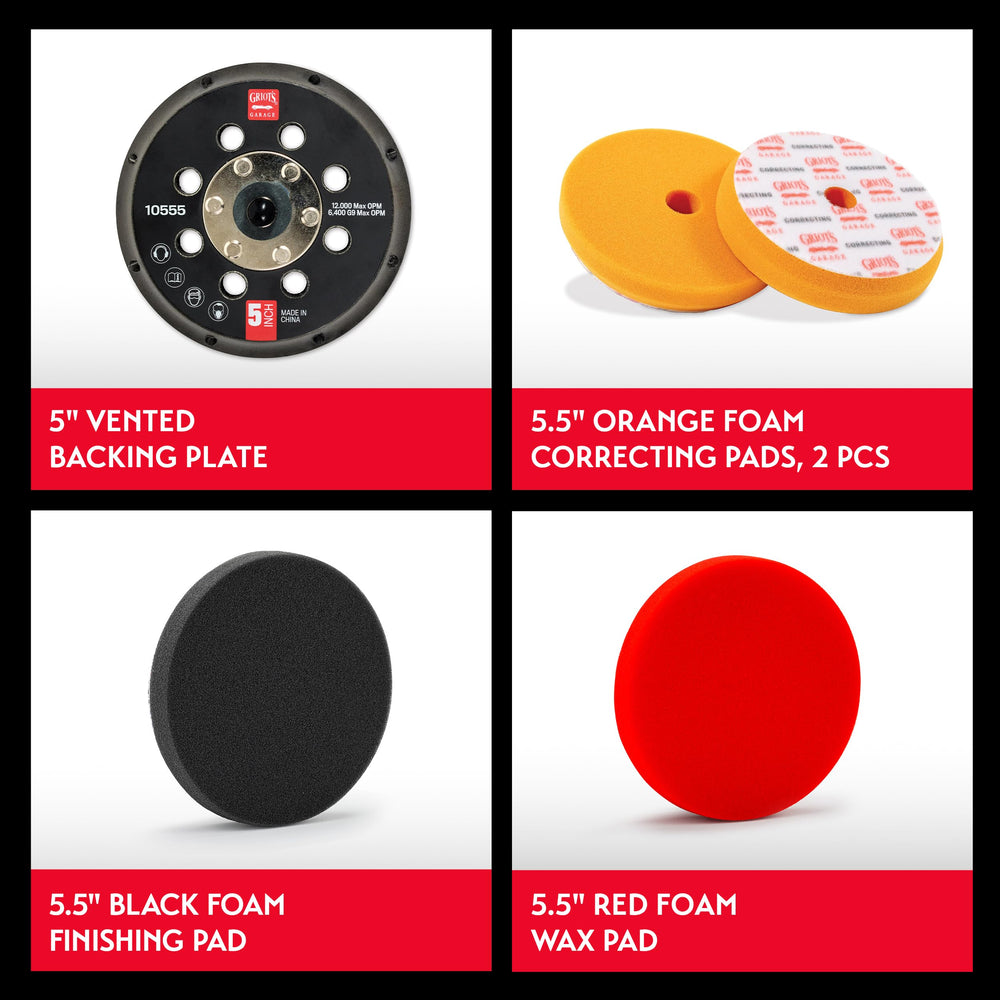 Griot's Garage black finishing pad close-up edge for swirl and micro-marring removal