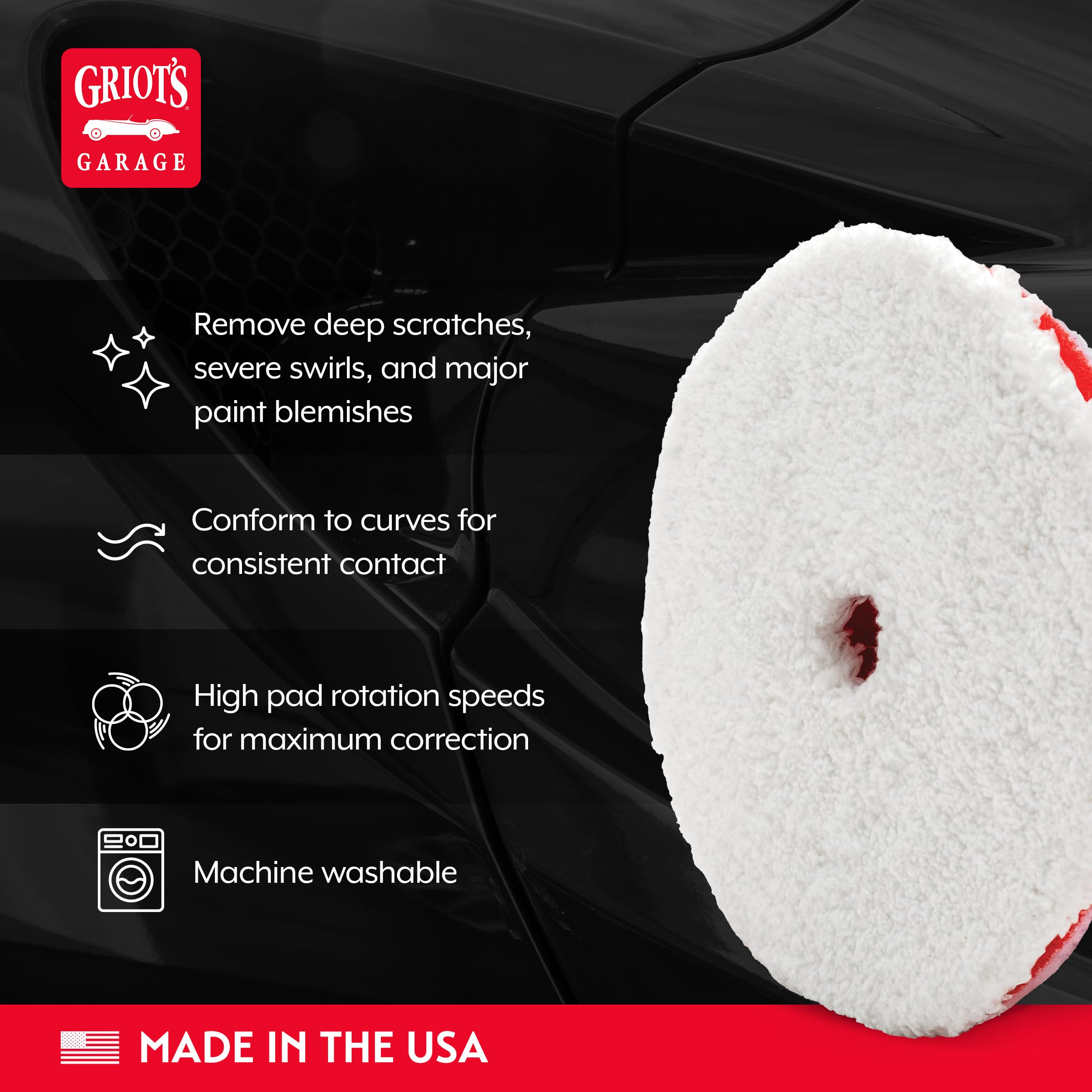 Griot's Garage pad edge showing Innerflex foam flexibility and contouring