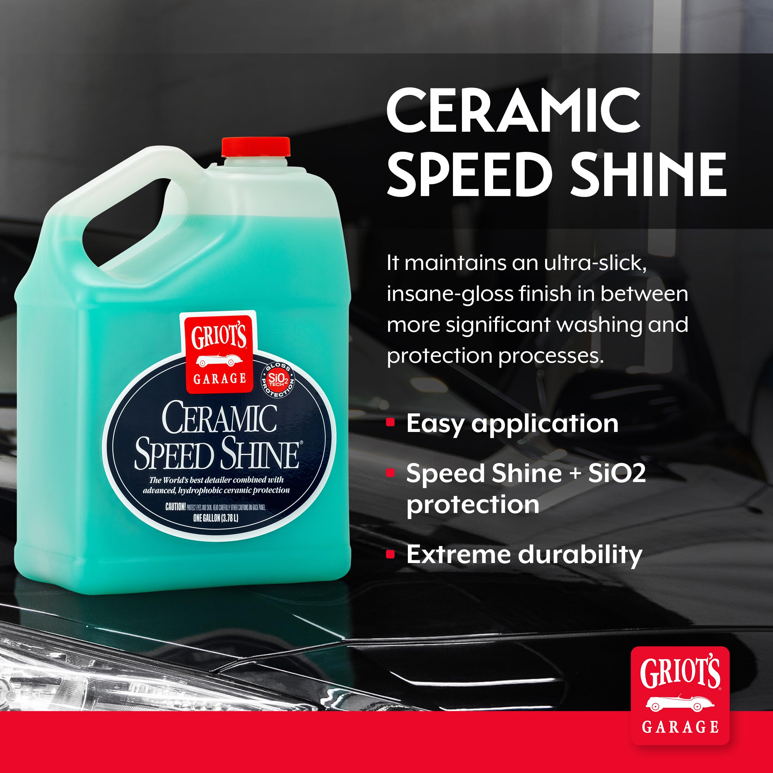 Griot's Garage label close-up highlighting ceramic technology and easy identification