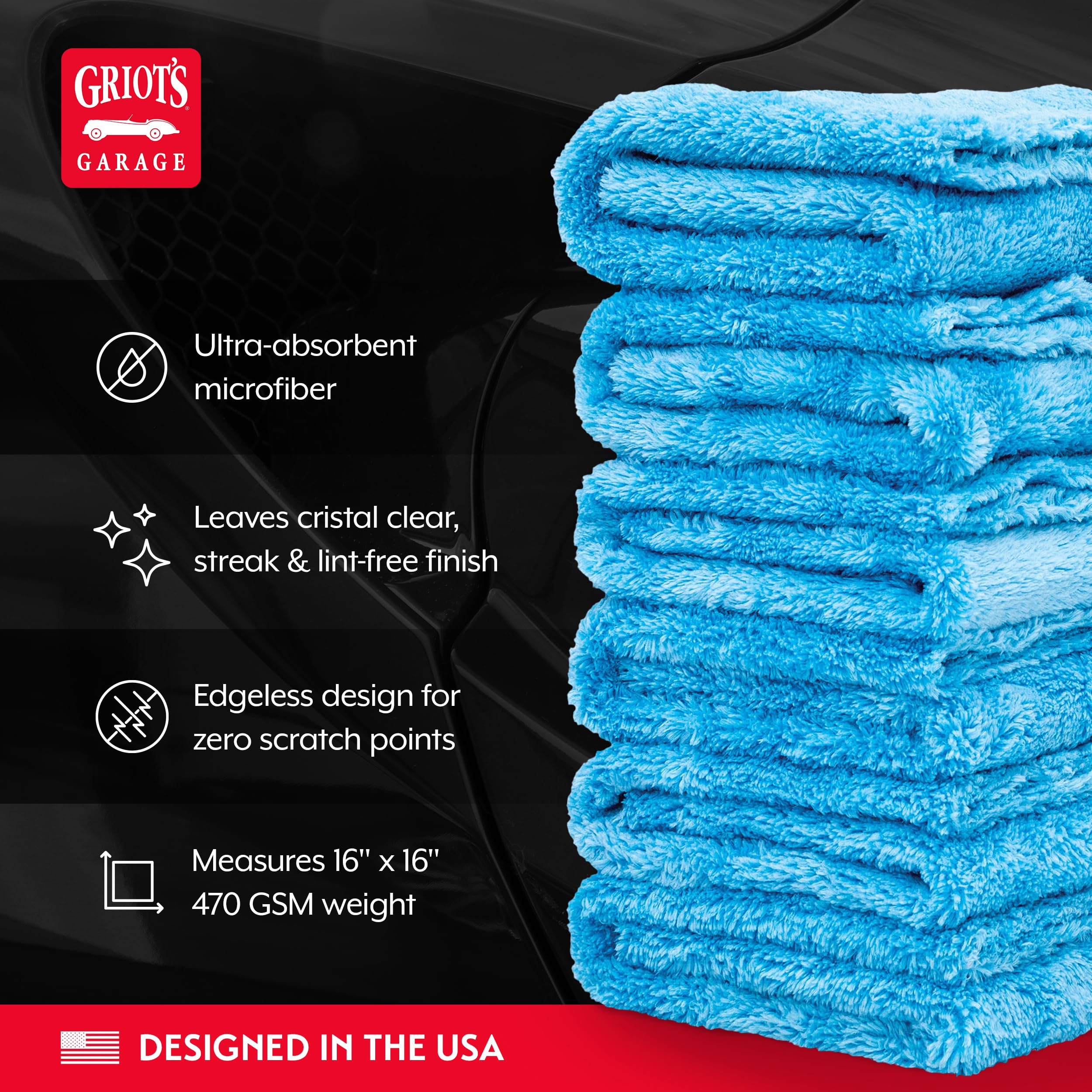 Griot's Garage edgeless towel gliding over trim without snagging