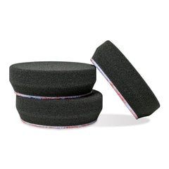 Griot's Garage front view of three black finishing pads showing uniform faces and gentle finish benefit