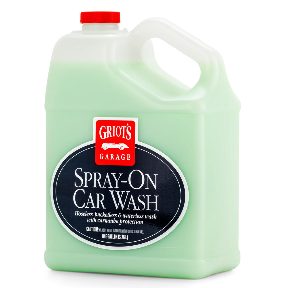 Griot's Garage gallon bottle front label showing product benefits and volume