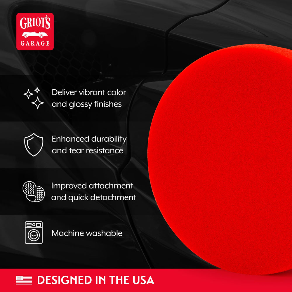 Griot's Garage detailed shot of micro hook-and-loop backing ensuring secure attachment during polishing