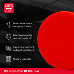 Griot's Garage detailed shot of micro hook-and-loop backing ensuring secure attachment during polishing