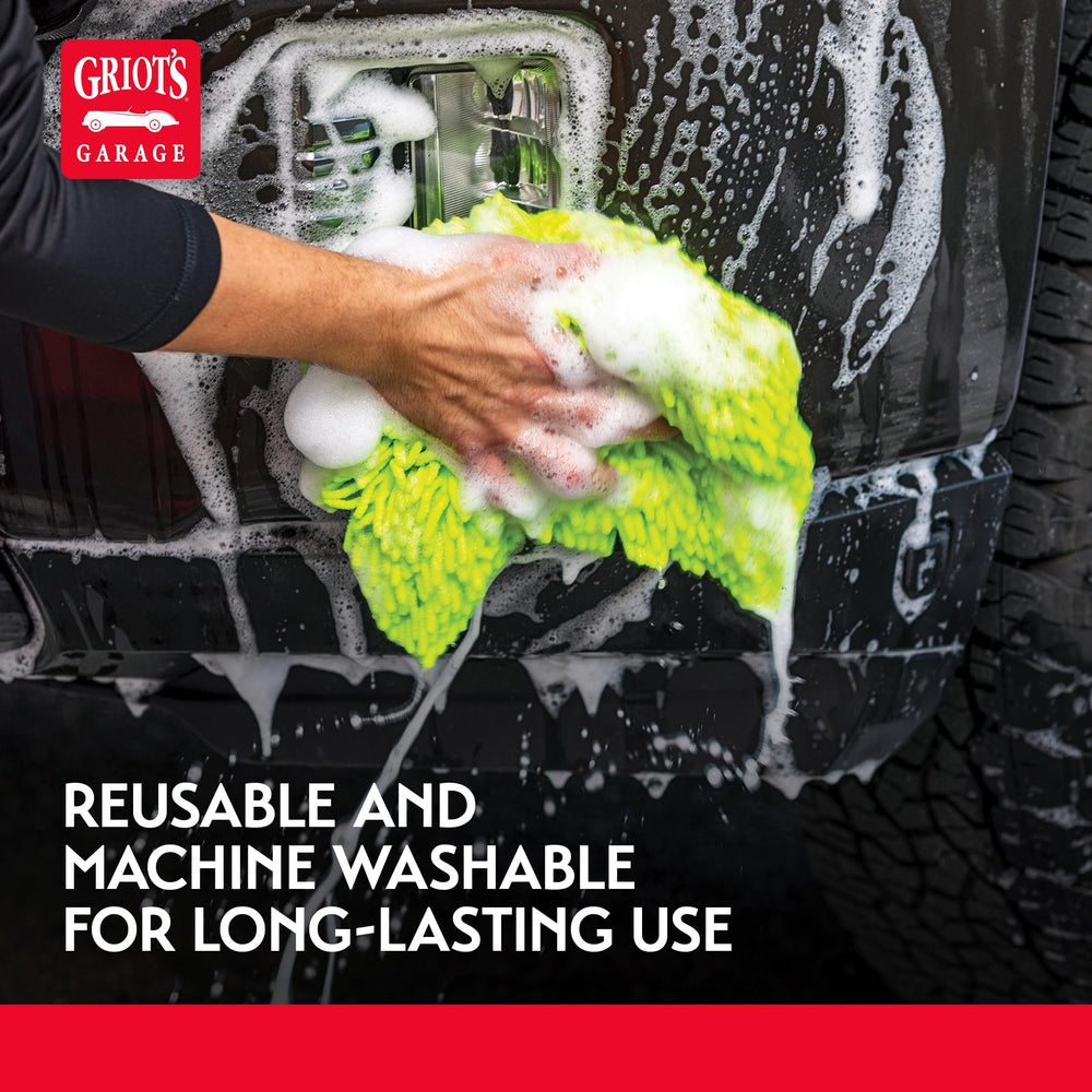 Griot's Garage pad wiping car hood showing scratch-free glide
