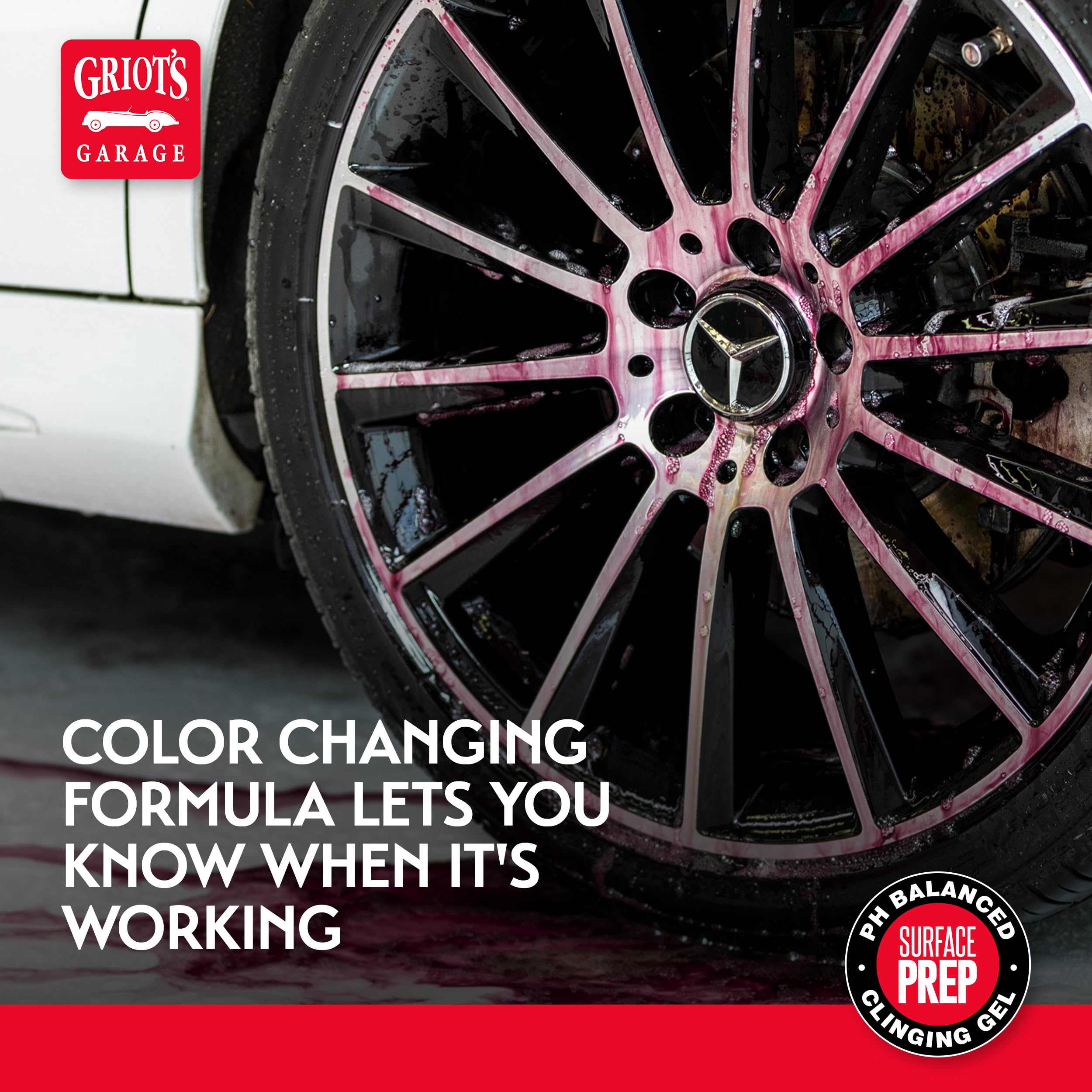 Griot's Garage gel poured onto paint panel demonstrating safe surface contact