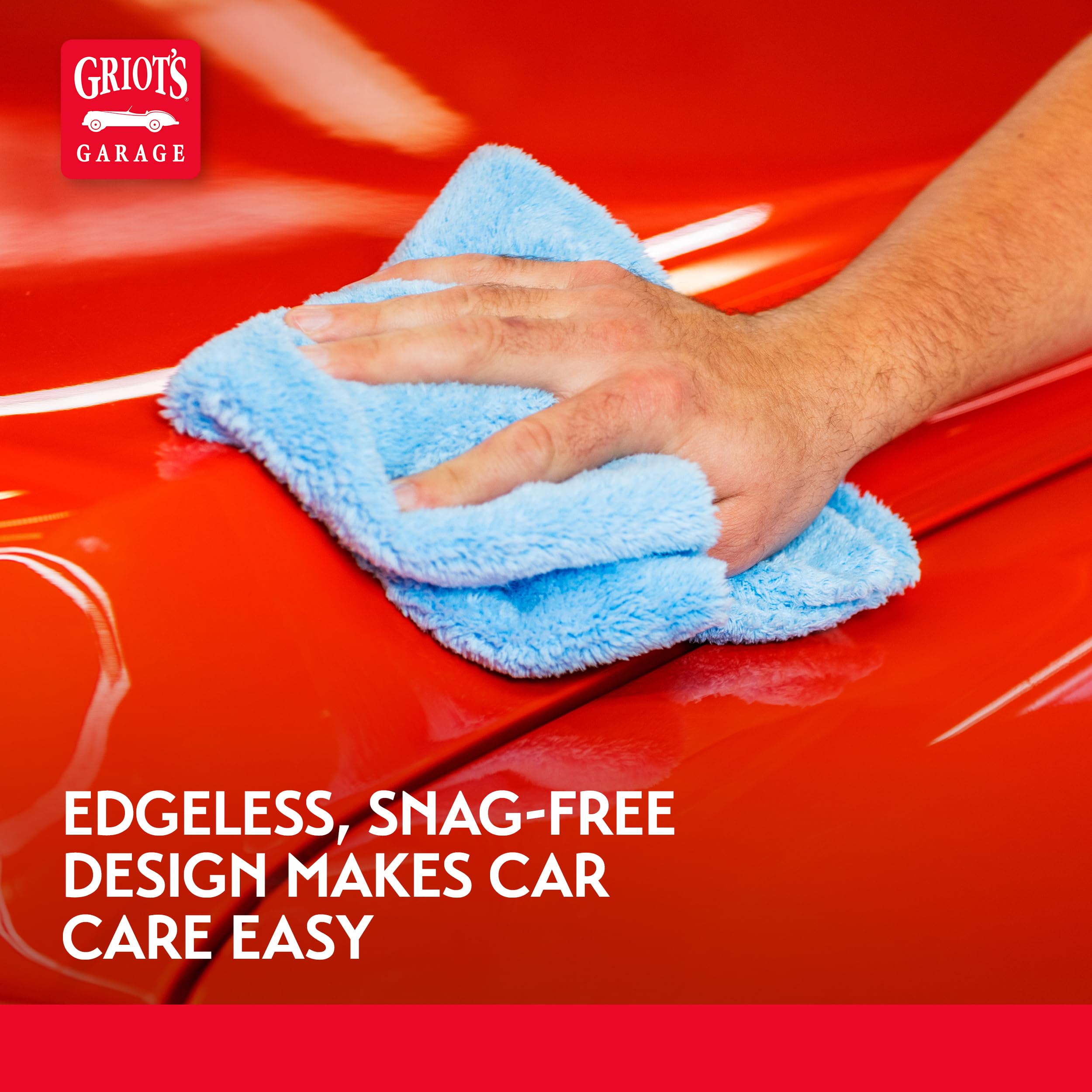 Griot's Garage towel wiping car hood for streak-free shine