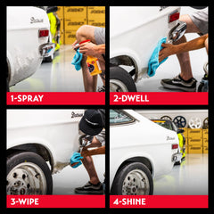 Griot's Garage side-by-side before and after showing scuff removal performance
