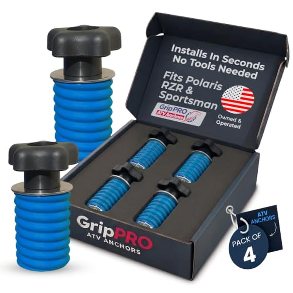 Grip PRO front view showing polished anchors and tidy packaging for easy selection
