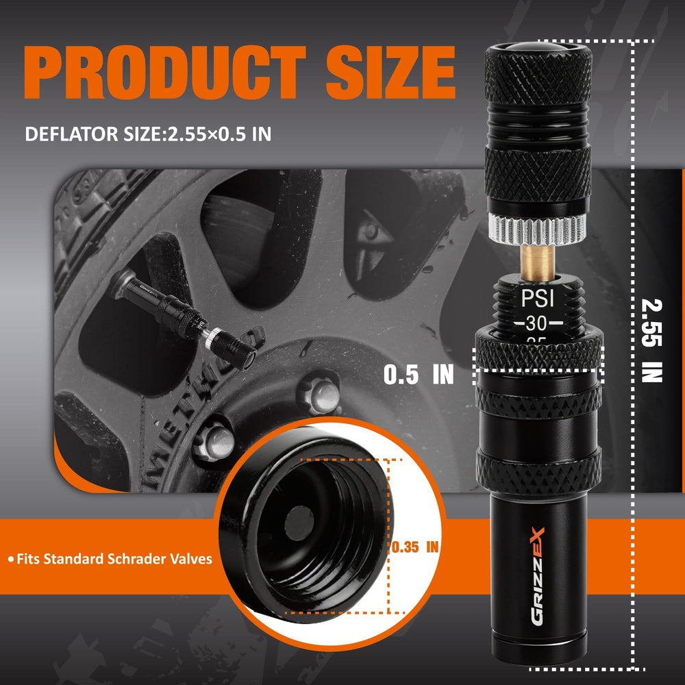 GRIZZEX close-up of clear PSI scale for simple, accurate pressure selection benefit