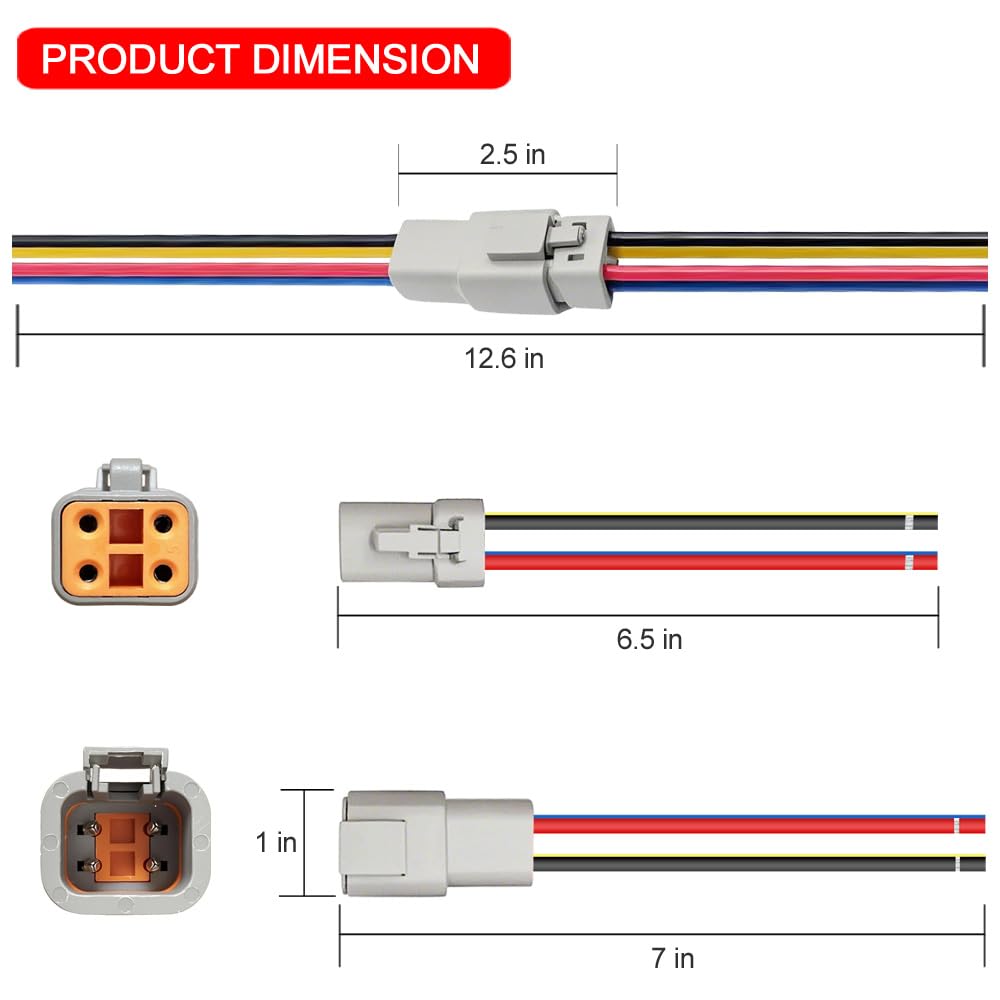GRZWAYS 12AWG tinned-copper wire end terminated for reliable conductivity