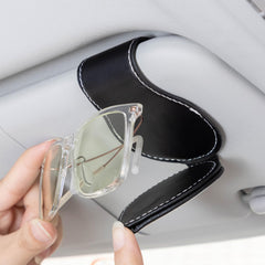 GshionLyfe mounted on car sun visor showing tidy, accessible storage benefit