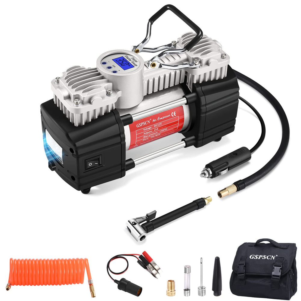 GSPSCN front view showing compact heavy-duty inflator and quick setup benefit