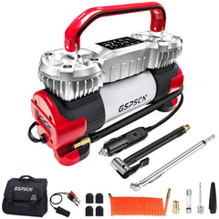 GSPSCN front view of heavy-duty metal inflator showing sturdy build and portability