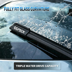 GSPSCN blades installed on windshield demonstrating clear visibility improvement