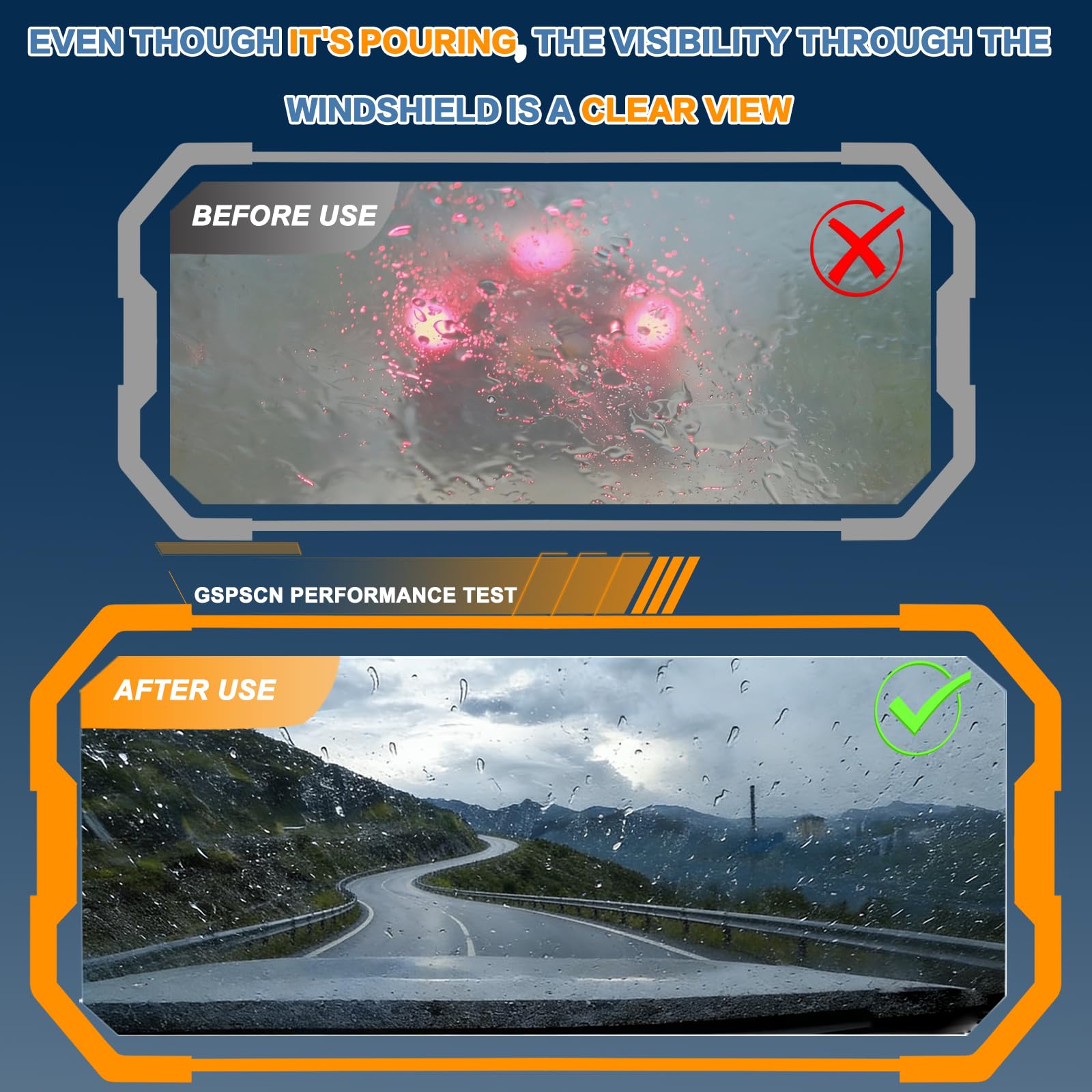 GSPSCN blade on Scion xA windshield enhancing driver sightlines