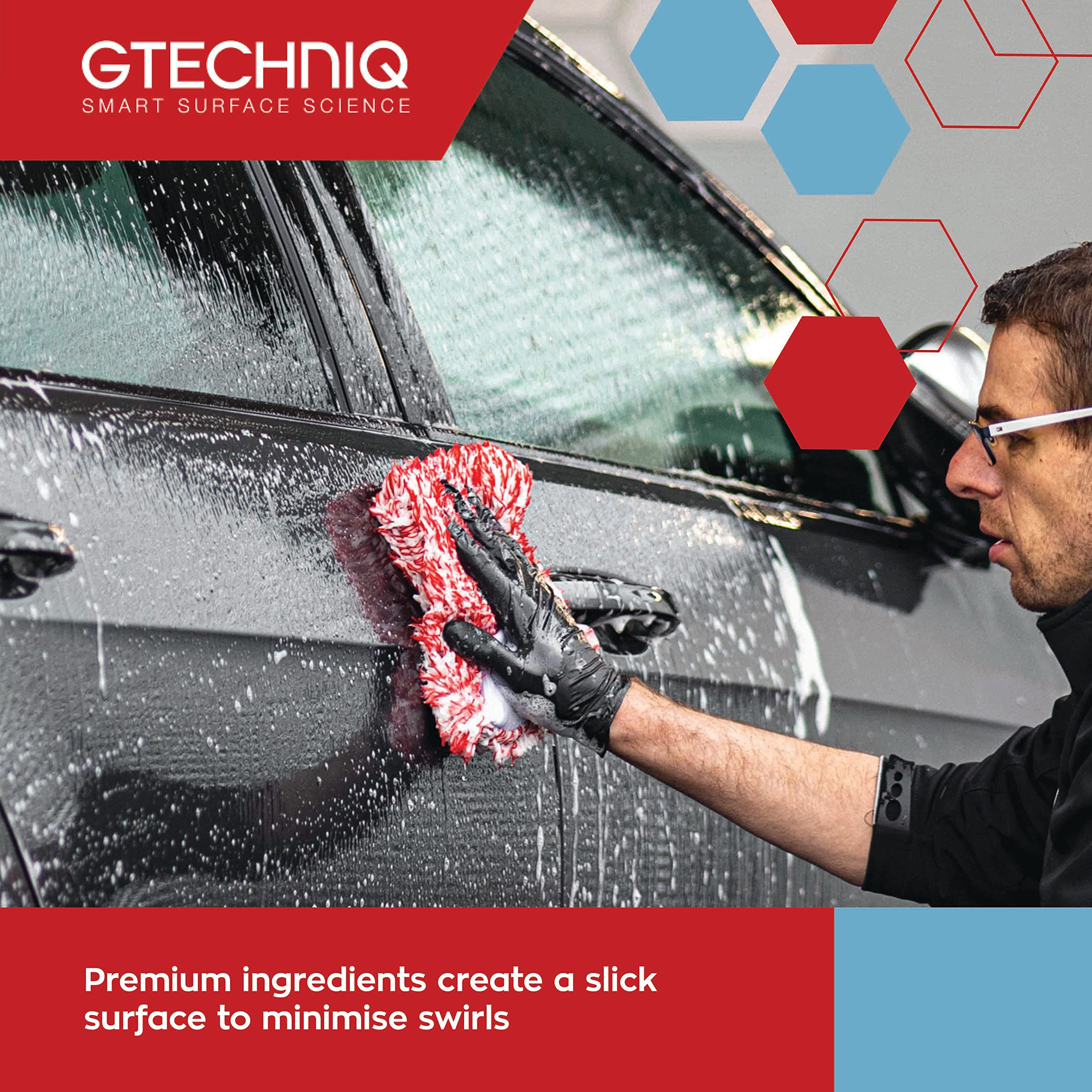 Gtechniq bottle beside a common object showing 1L size for wash count clarity