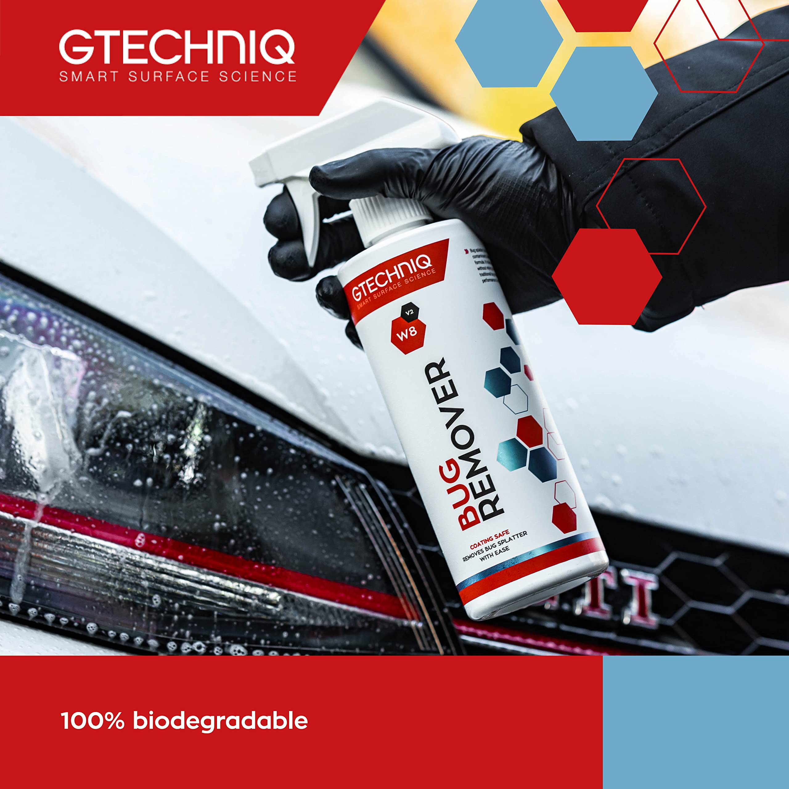 Gtechniq W8 bottle staged with detailing tools highlighting kit readiness
