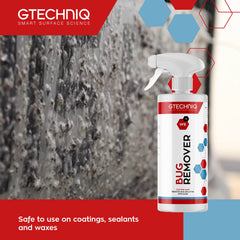 Gtechniq W8 being sprayed onto bumper to quickly loosen bug residues