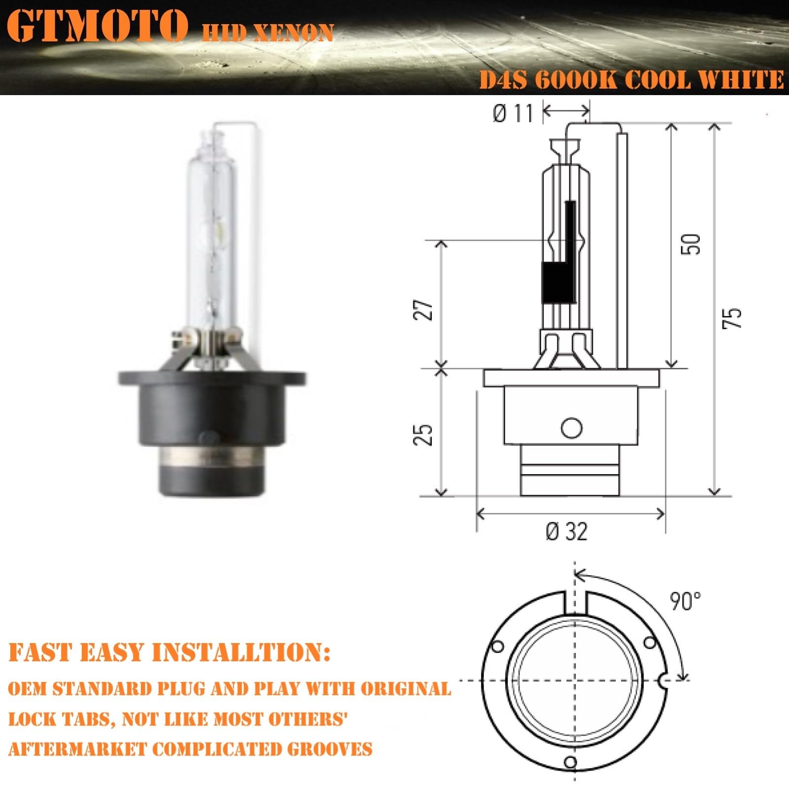 GTMOTO D4S installed in a Lexus ES350 headlight showing correct fit and alignment