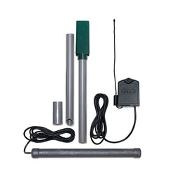 GTO Mighty Mule FM130 front view showing compact sensor, ensures hands-free exits