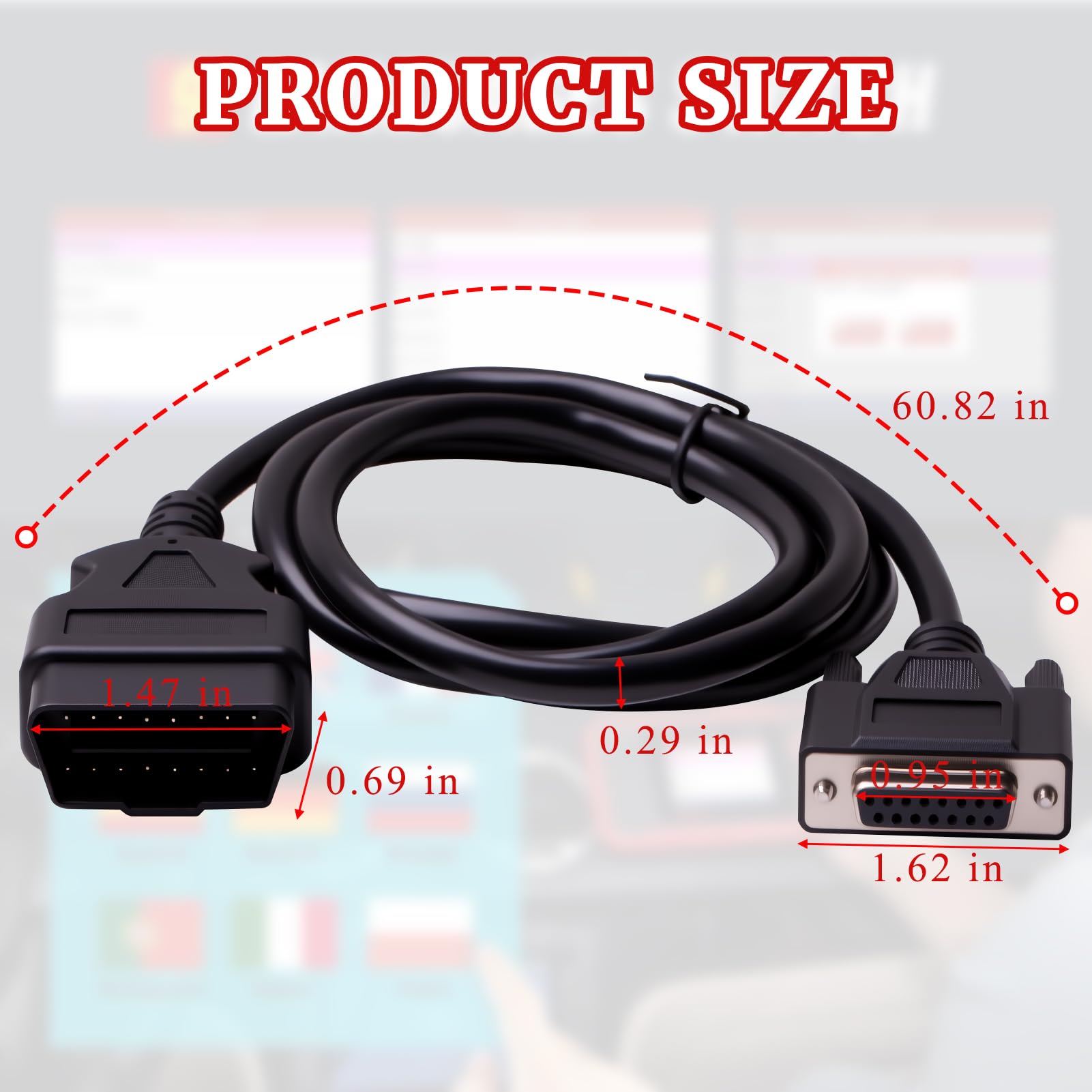 gtpartes cable beside ruler to show accurate size and scale