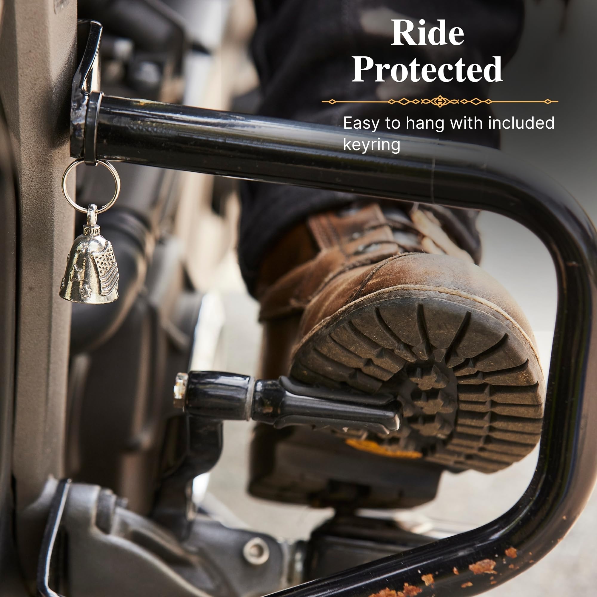 Guardian Bell AssMan attached to keyring showing easy secure fastening option