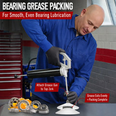 Gulfmew bearing packer cone detail showing tapered cones for even grease flow