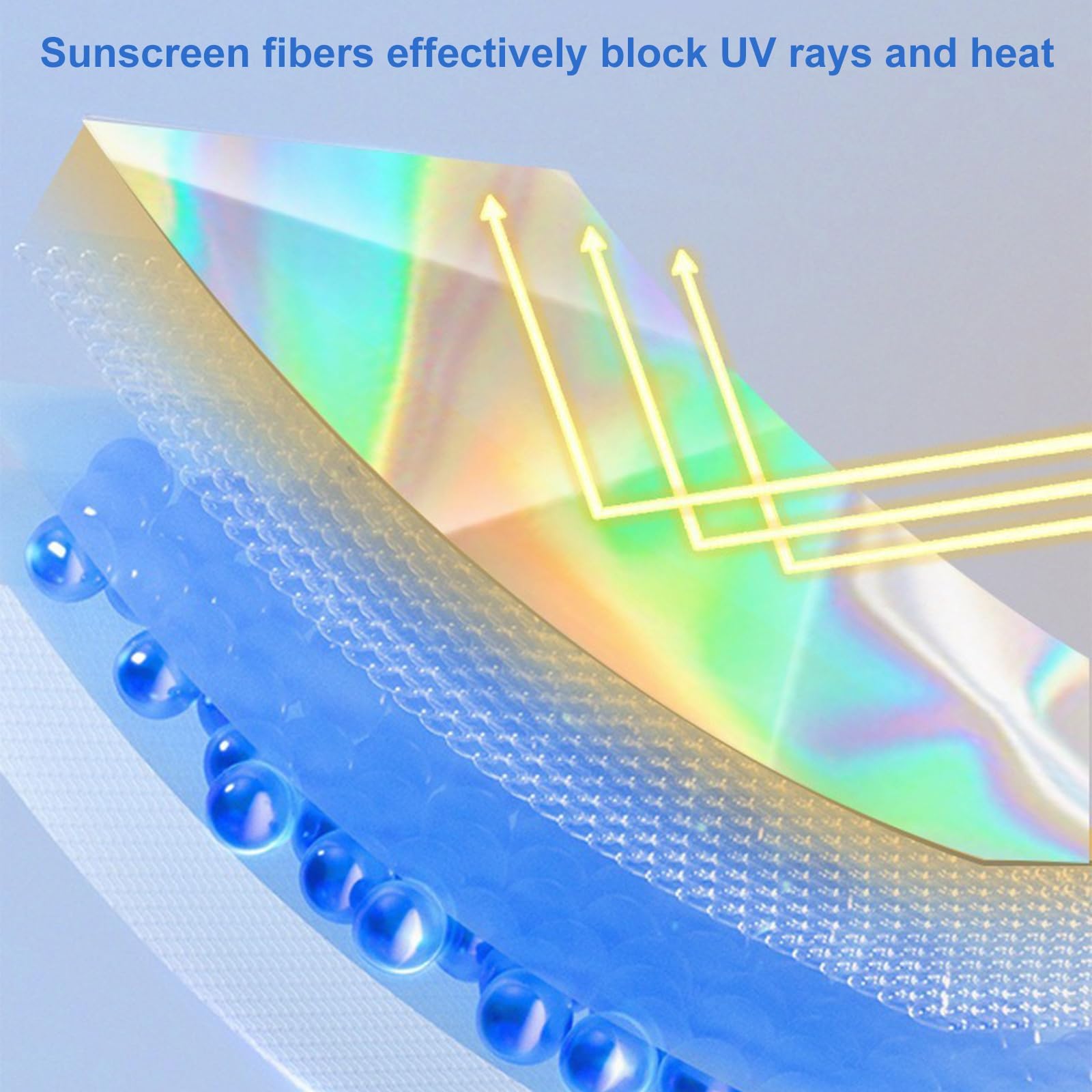 Gumnay reflective fabric texture demonstrating UV reflection and heat resistance