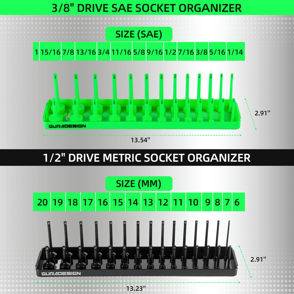 GURADESIGN clear molded size markings for fast socket identification