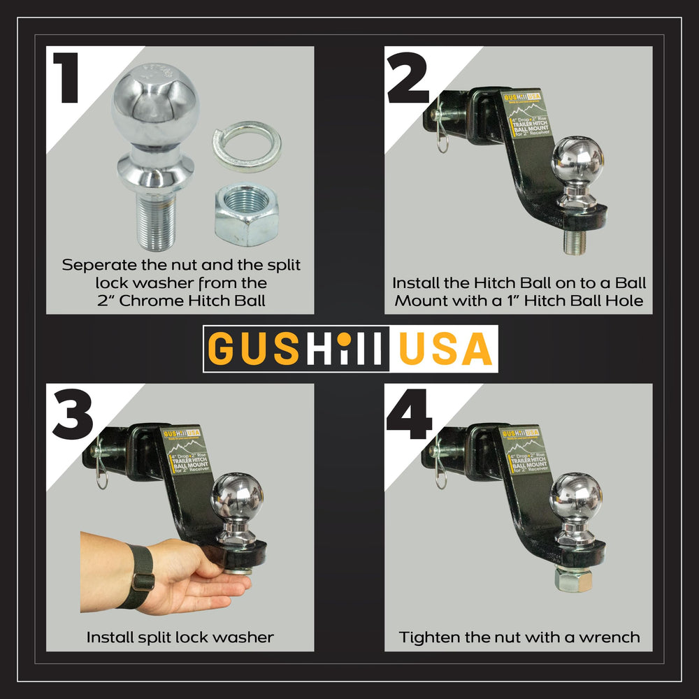 GusHill installed on ball mount showing correct fit and easy vehicle attachment