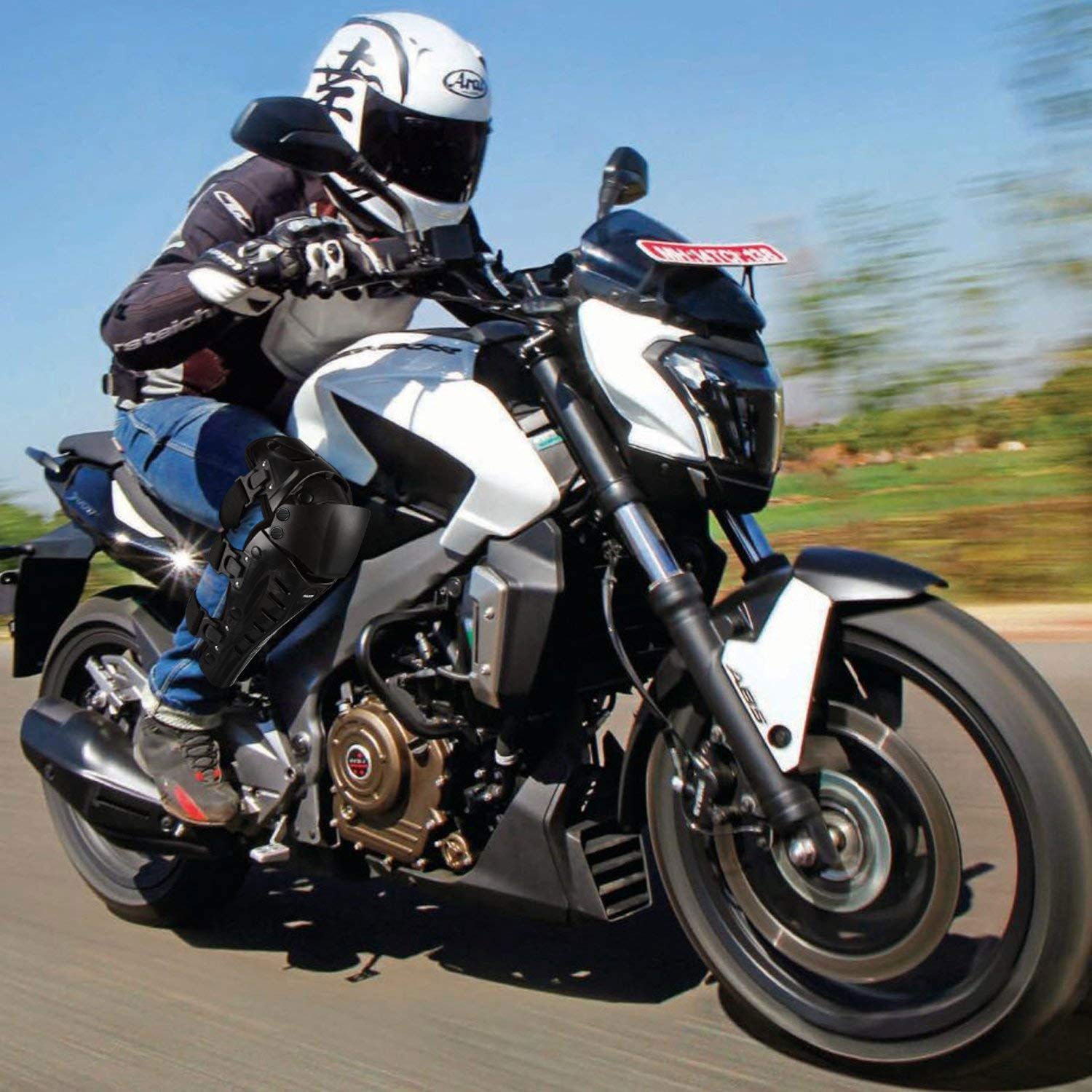 Gute rider wearing guards in action showing protection during rides