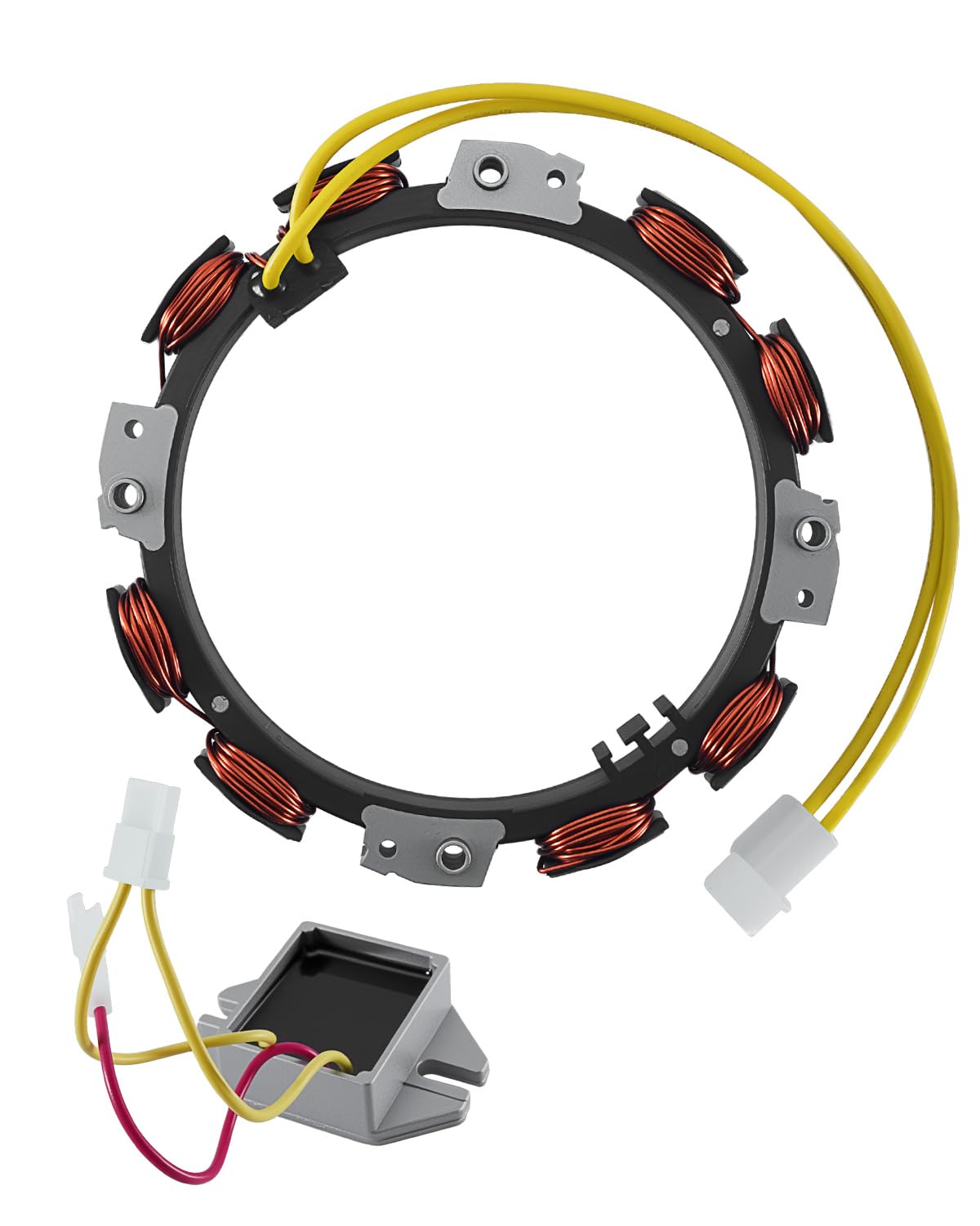GUZIKO alternator front view showing mounting points and improved charging reliability