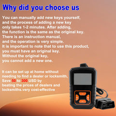 Gvolinkdpe OBD LCD tool connected to port for fast at-home programming
