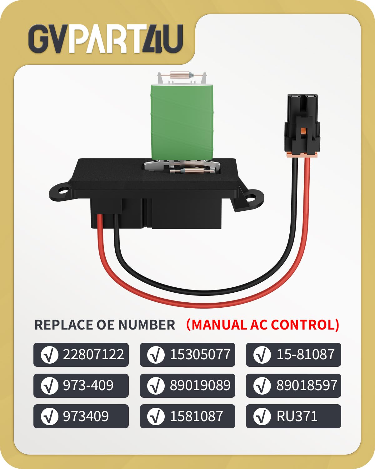 GVPART4U resistor mounted in housing demonstrating direct-fit installation benefit